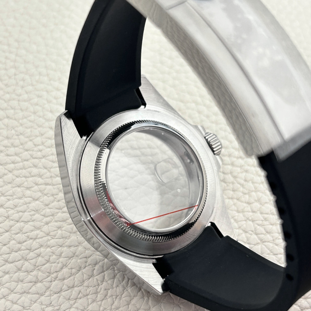 40mm Brushed 5ATM Watch Case Black 24H Bezel Mod For Nh35 Nh36 Nh34 Movement