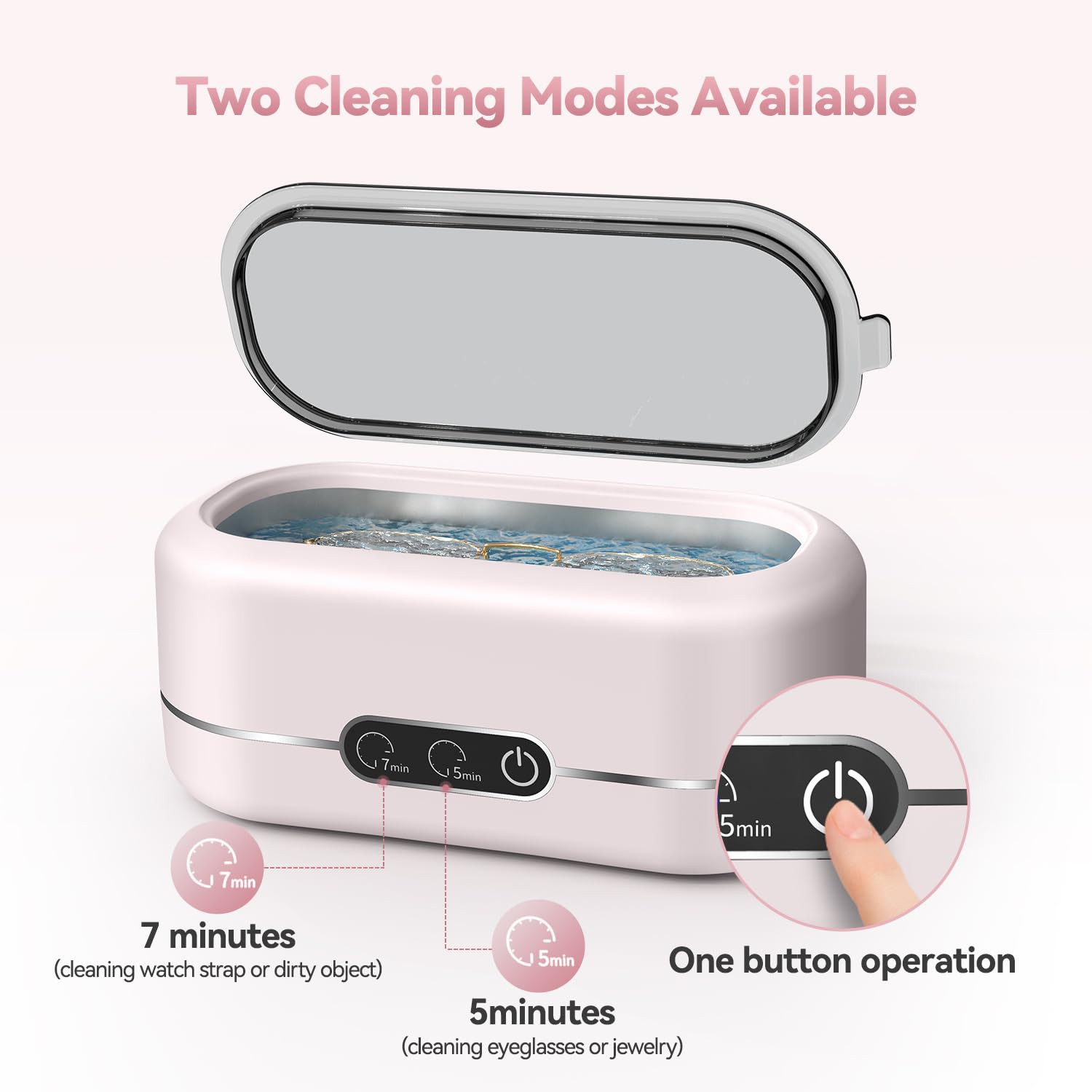 Jewelry Cleaner Ultrasonic Machine, Upgraded 48Khz Ultrasonic Cleaner with 304 S