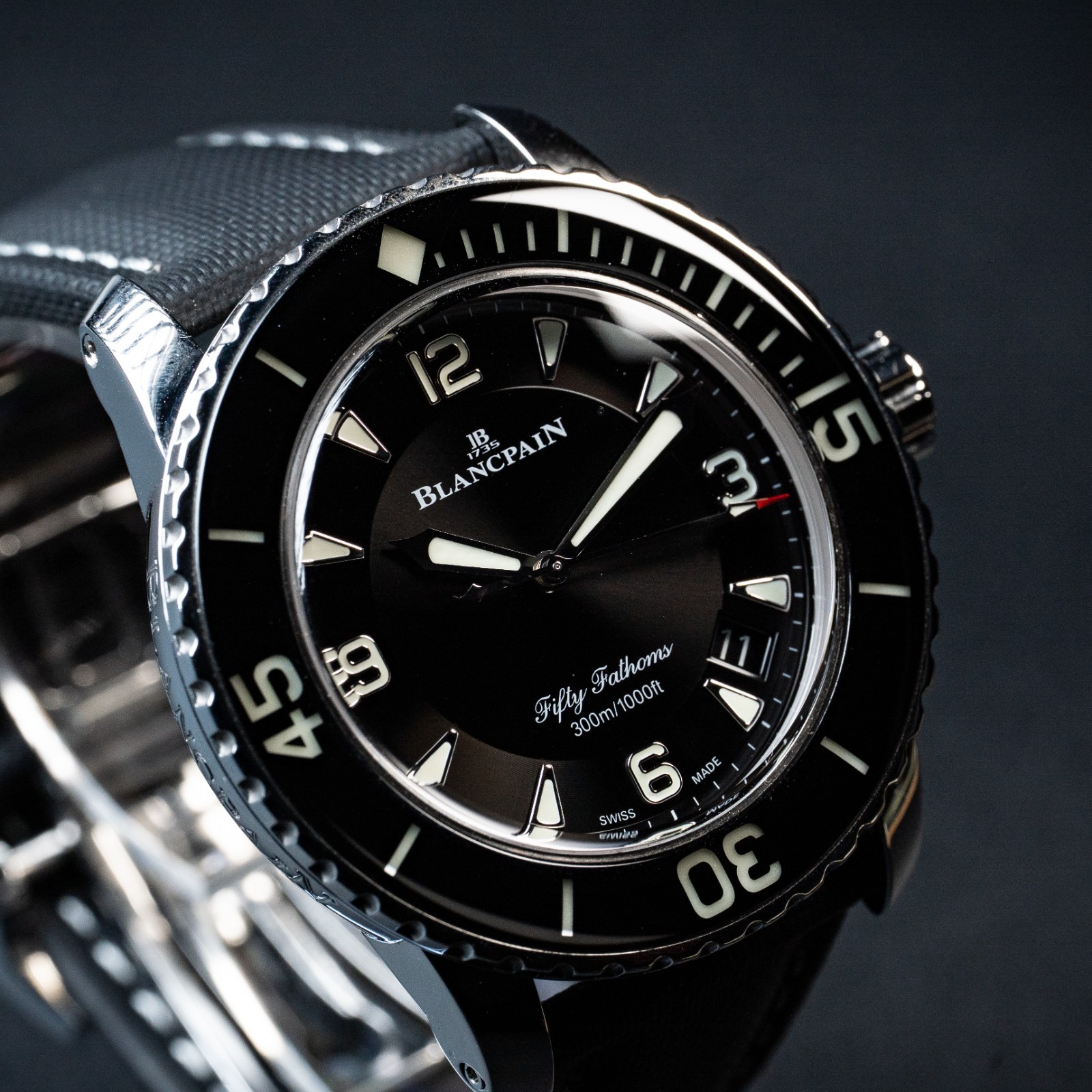 Blancpain Fifty Fathoms 45mm Black Dial 5015-1130-52 Complete – Deployant Clasp