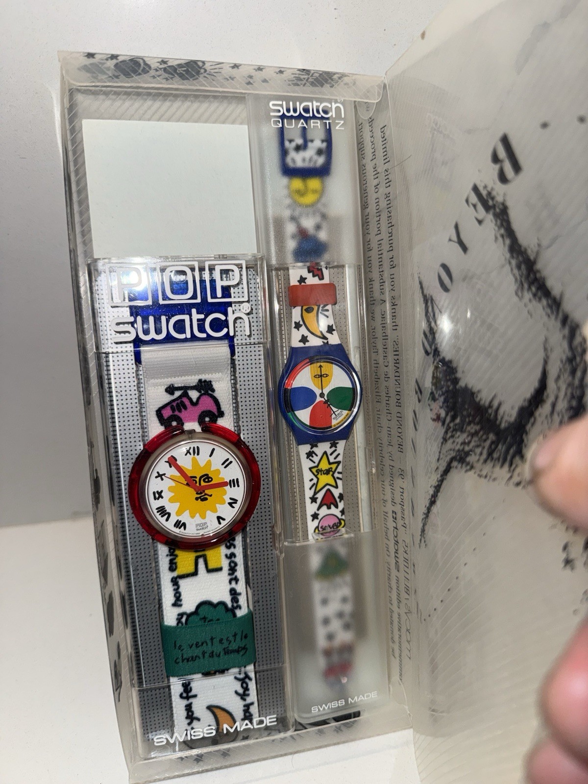 MINT Swatch Lmtd Spec PASSPORT 1993 (Space People + Enjoy It) Dual Set GN134PACK