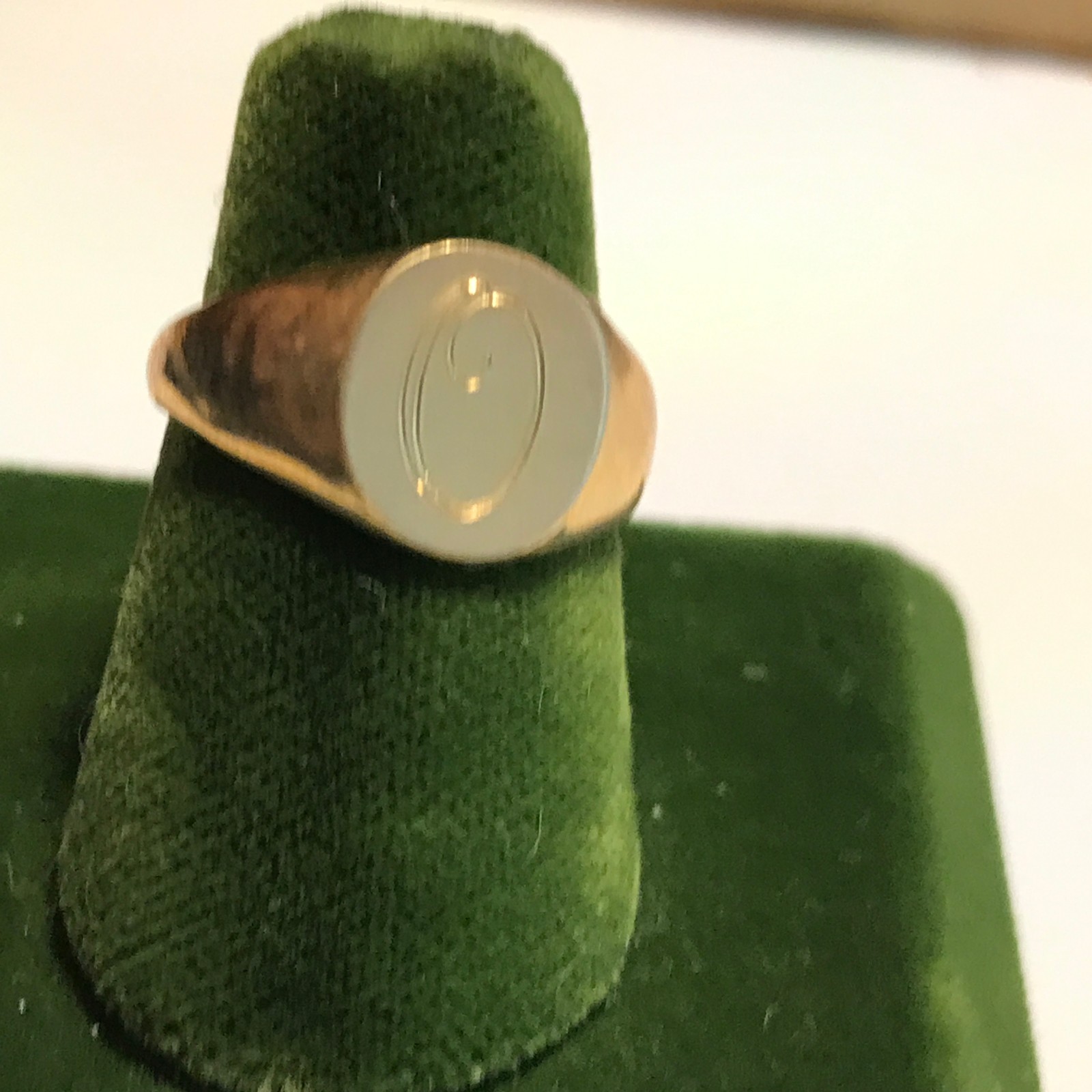 Vintage 10KT Gold Filled Stamped & Engraved Monogram “O” Ring Size 5 VARGAS