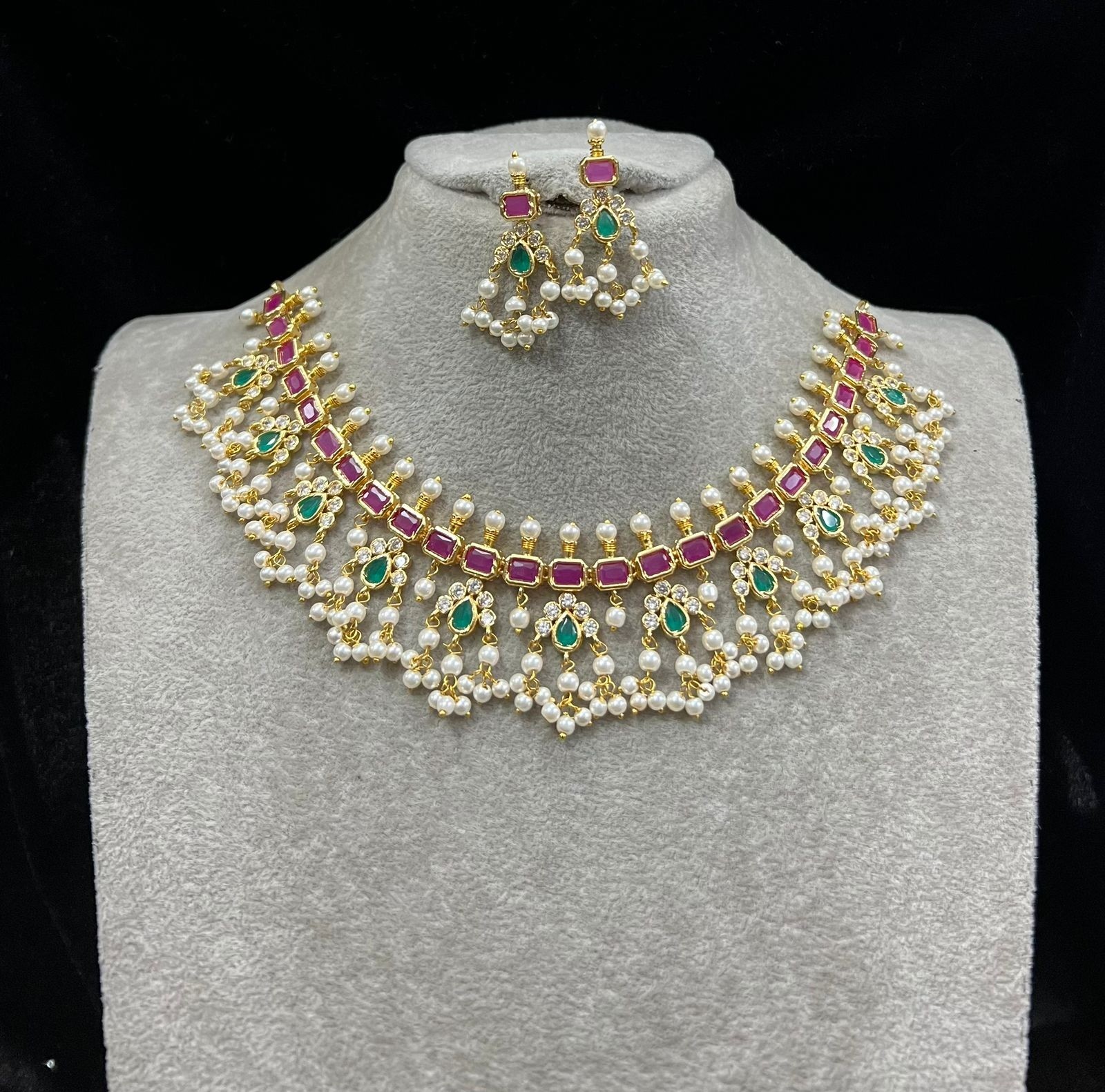 Gold Plated Necklace Set Indian Bollywood Bridal Party Wear Weding Women ML7