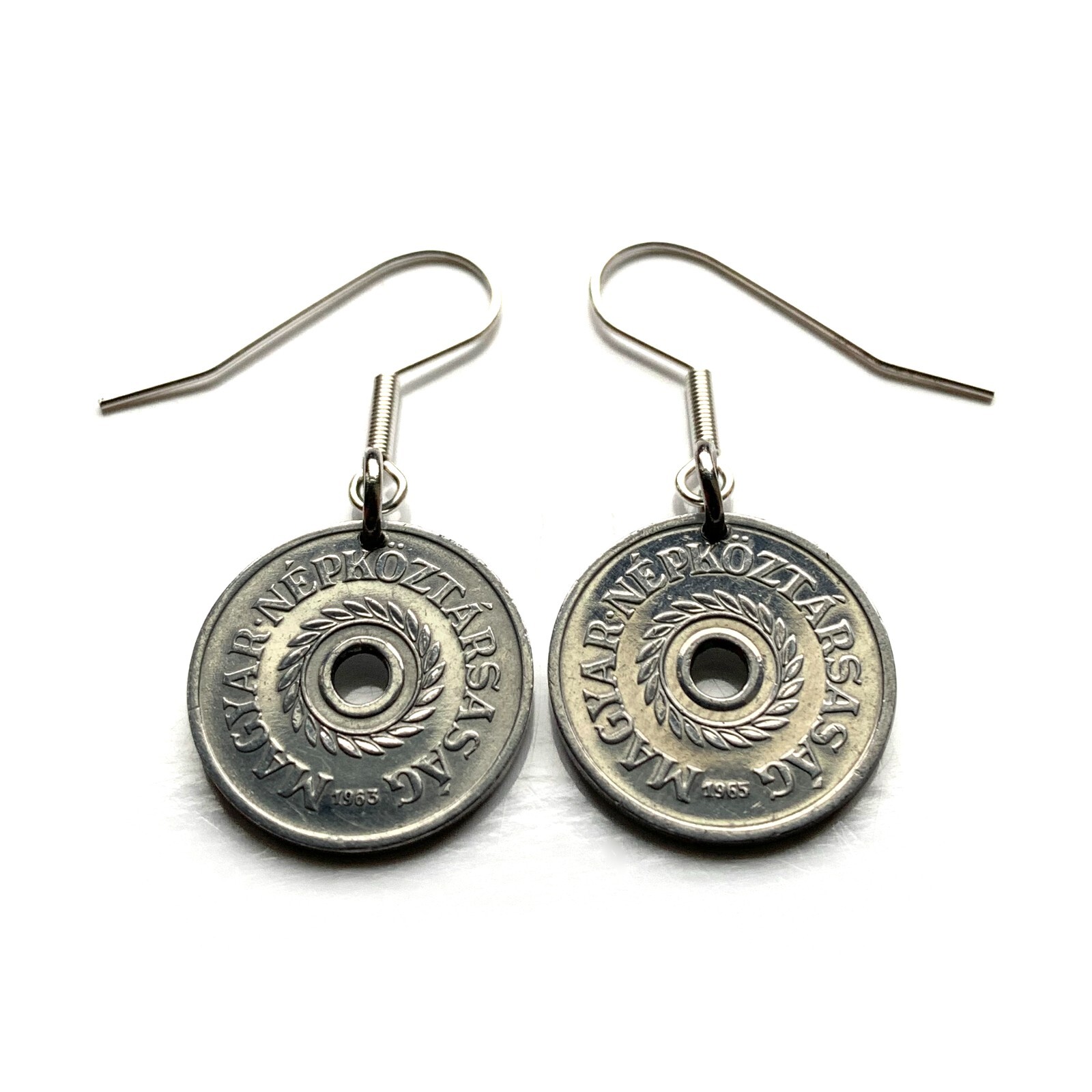Hungary Magyar 2 Filler coin earrings Budapest Gellert Hill Debrecen Pecs 000594
