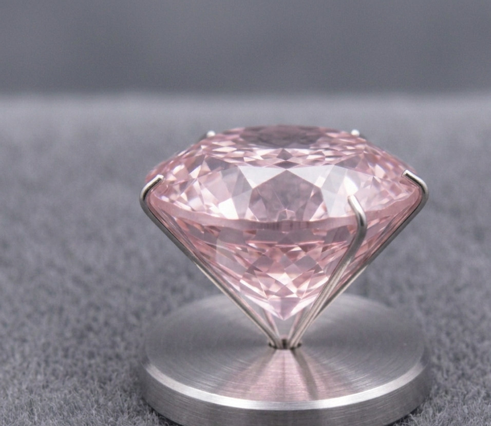 2.00 Ct Fancy Pink Lab Grown Diamond Round Portuguese Cut Loose Gemstone