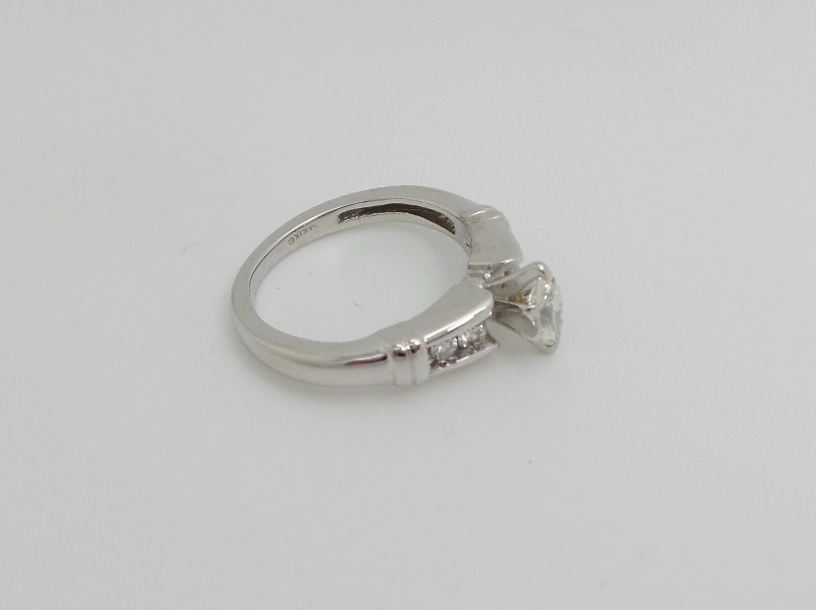 Vintage 1/2CT Natural Marquise Diamond Engagement Wedding Ring 14K White Gold