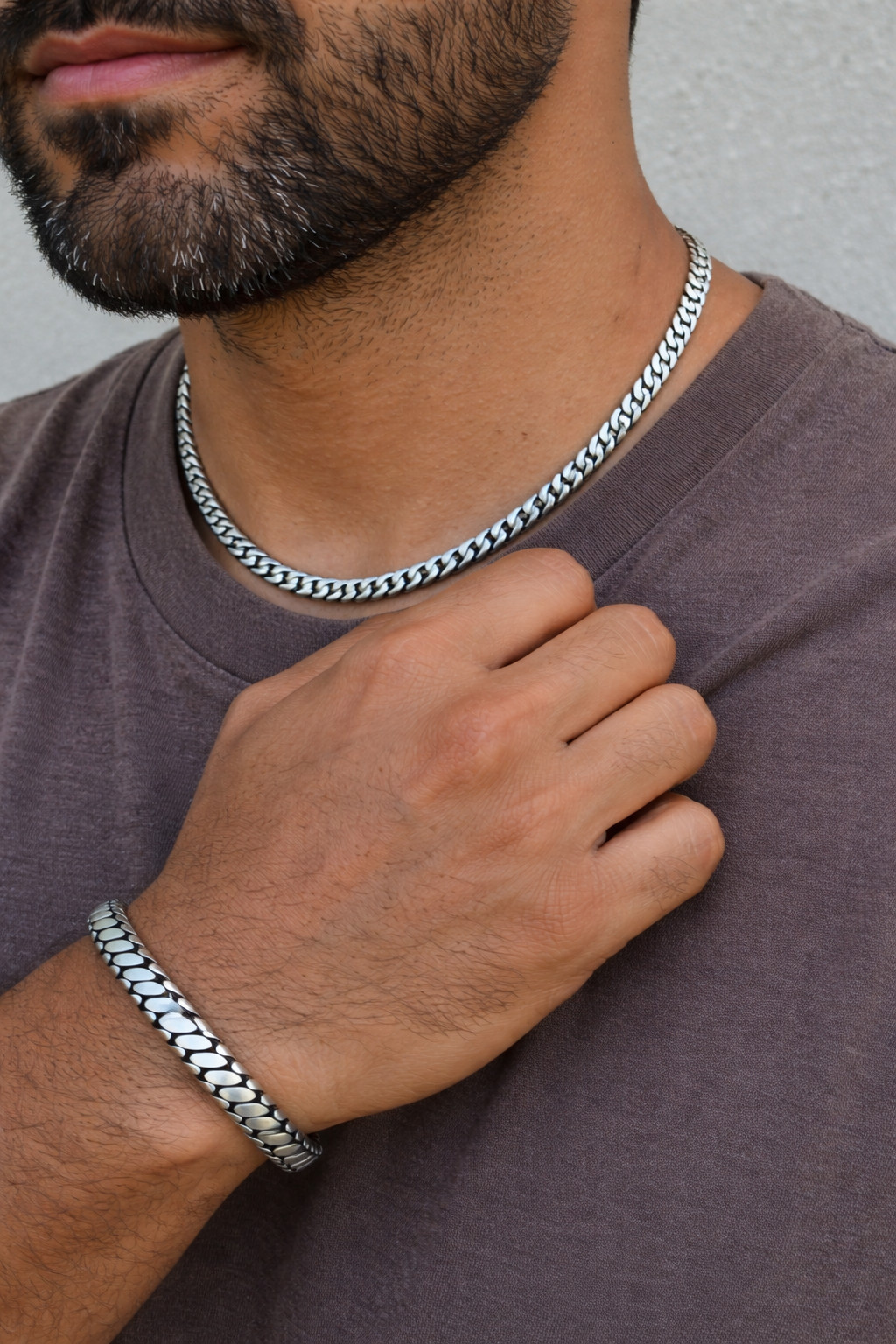 Custom 3 Link Miami Cuban Python Bracelet 12mm Real 925 Silver Oxidized Finish