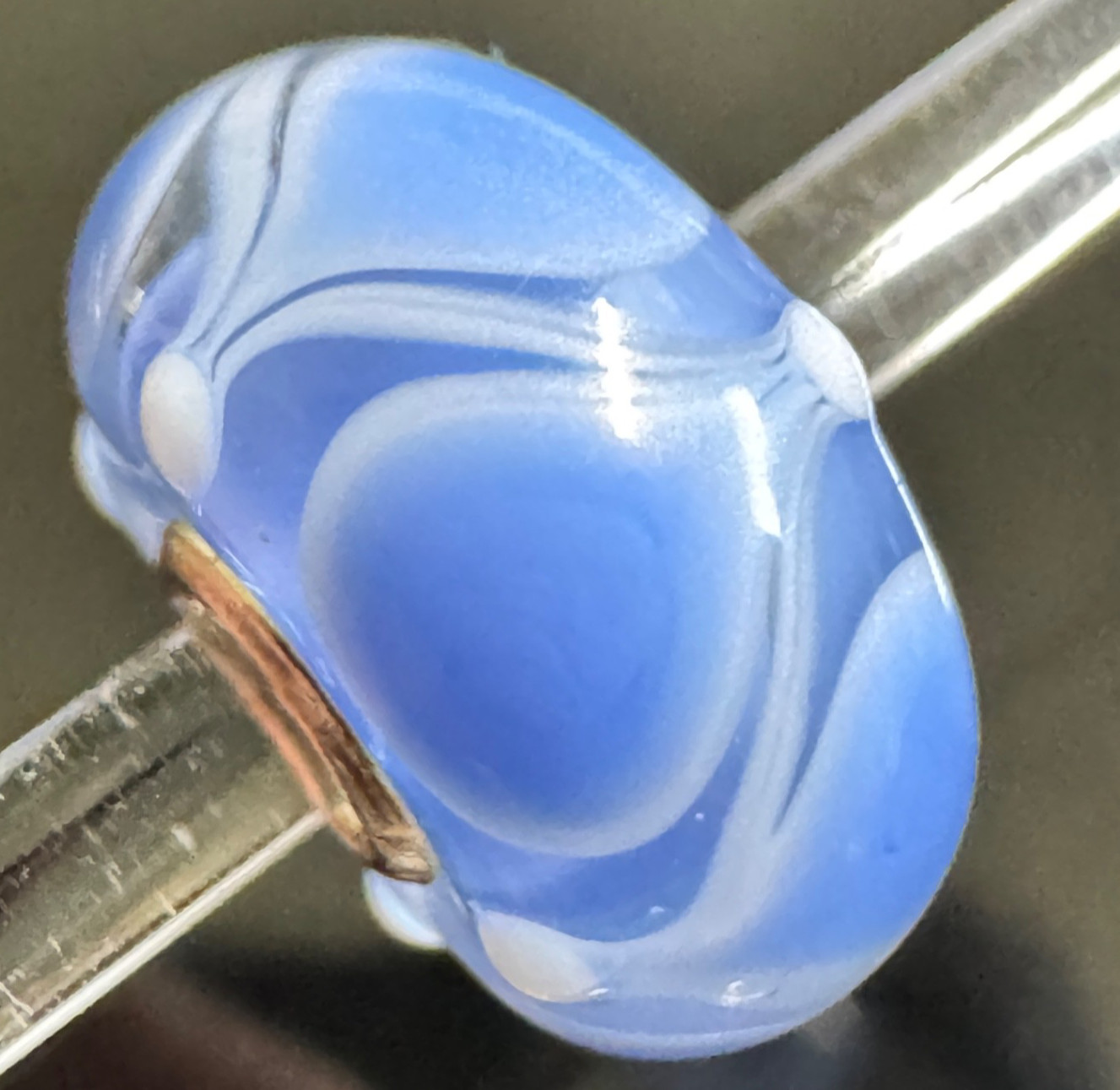 Trollbeads Light Blue Unique Beautiful Periwinkle Glass Bead