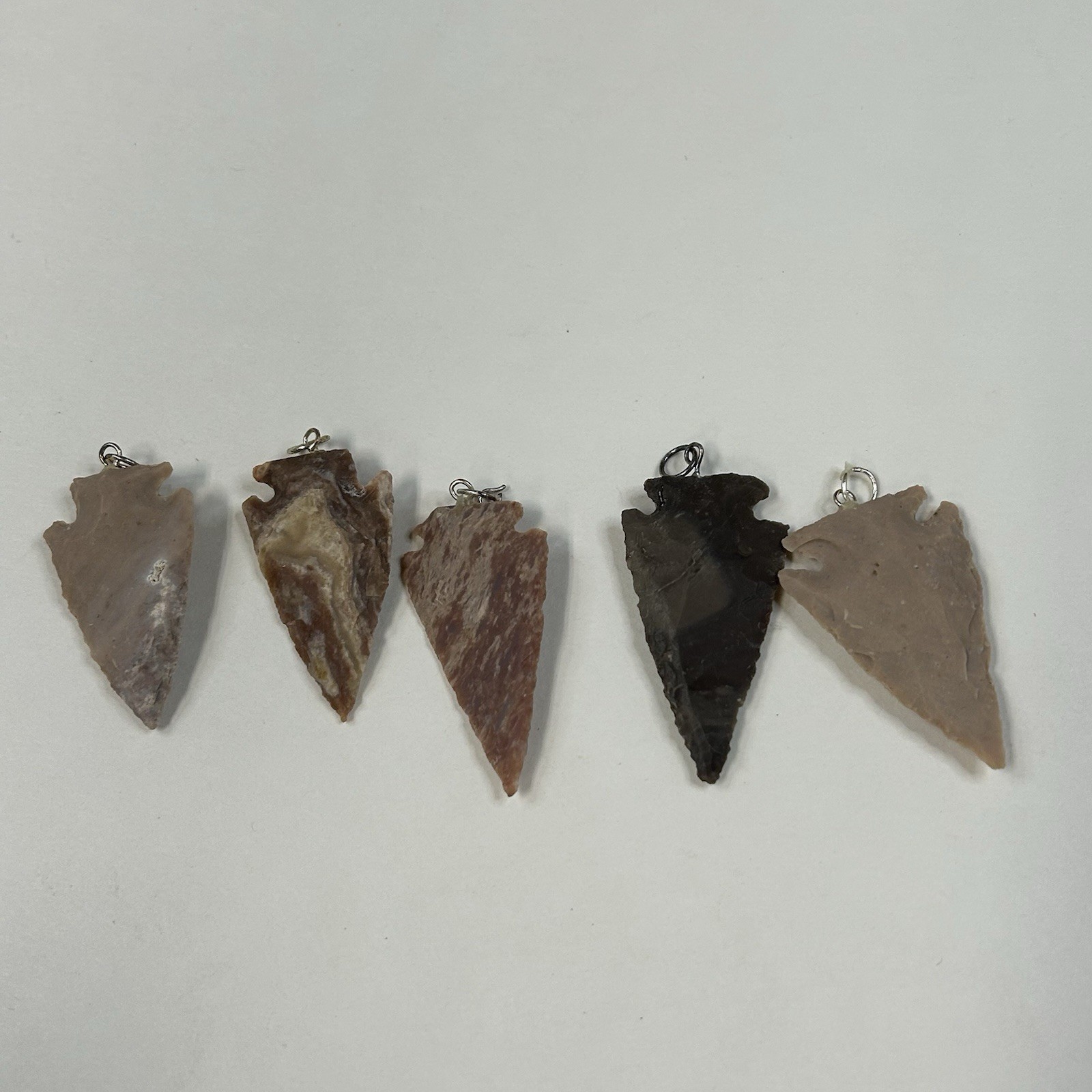 Lot Of 5 Assorted Arrowhead Necklace Bracelet Pendant Multicolor #2922