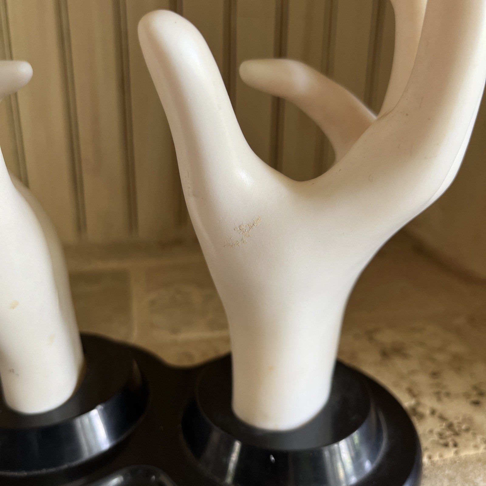 Vintage 1990 E&B Giftware Double 2 Hands Mannequin Jewelry Rings Display
