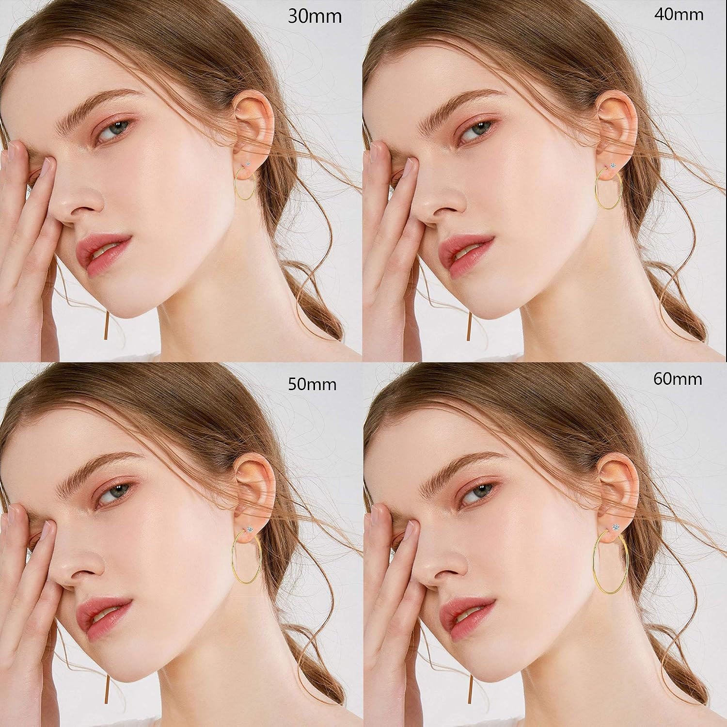 4/10 Pairs Stainless Steel Gold Silver Plated Hoop Earrings Hypoallergenic Daint