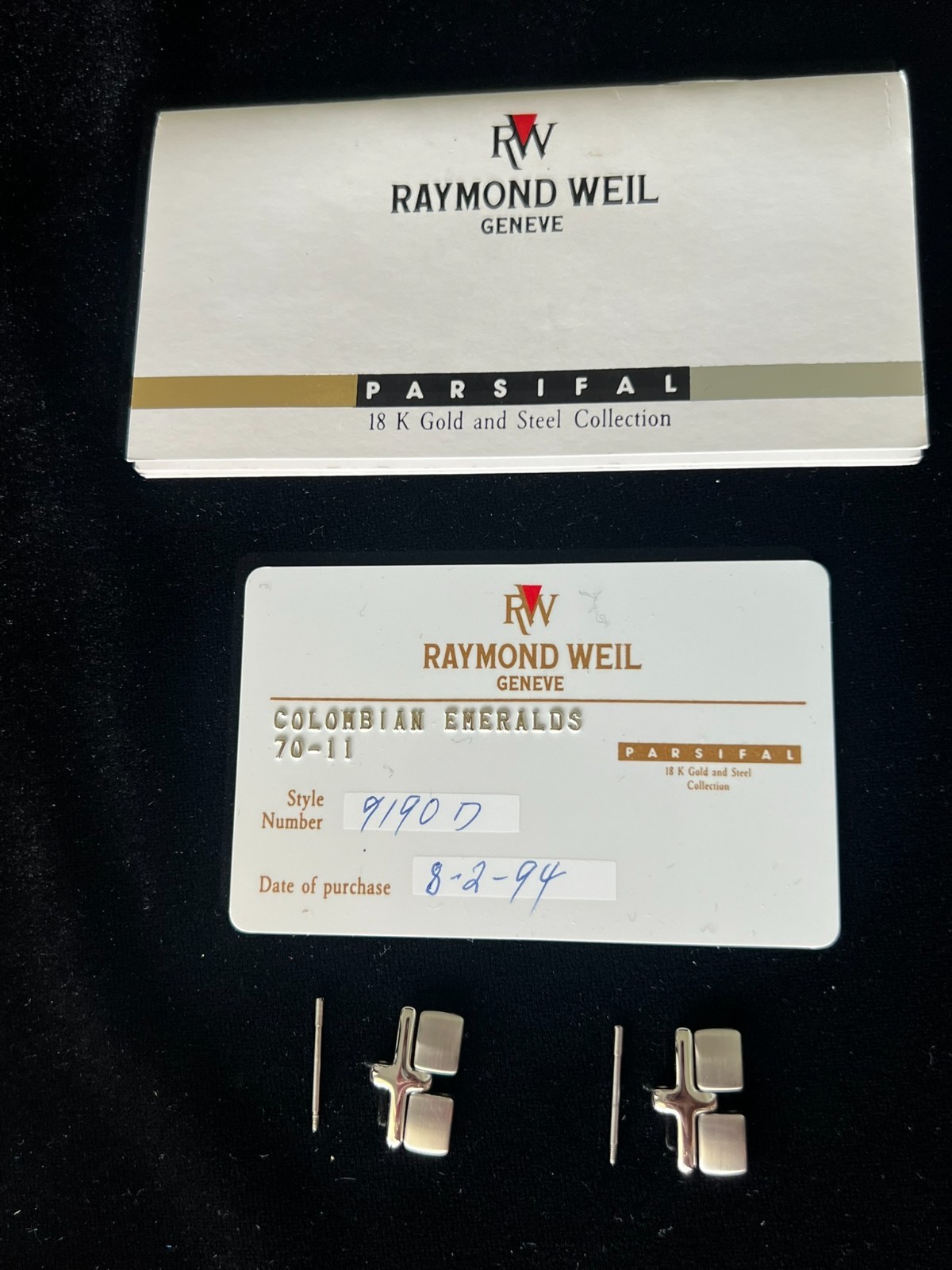 Raymond Weil Parsifal 9190 Two‑Tone Black Dial Swiss Quartz Men’s Watch Box
