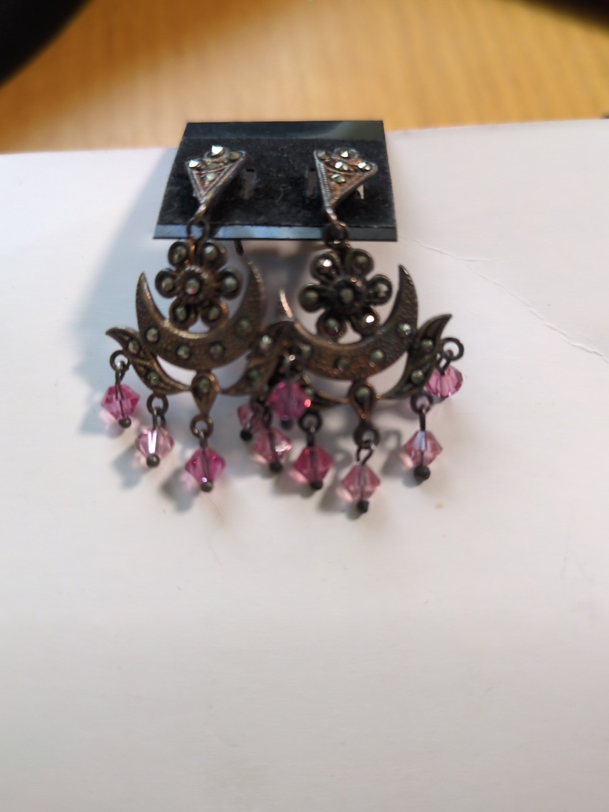 925 Silver Beautiful Metal Gli Moon, Stud FastningEarrings Women Girls Jewellery