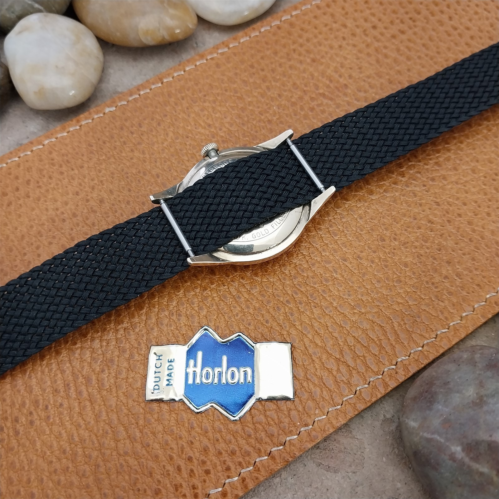 Perlon 18mm Black Classic Single Pass Unused 1960s Vintage Watch Strap