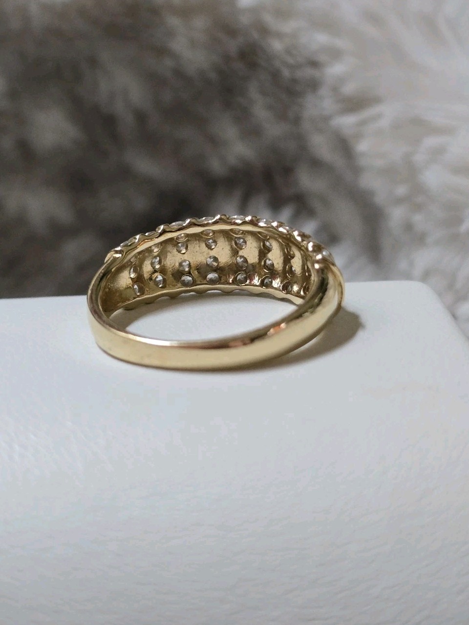 Ross Simons 18k Yellow gold Sterling silver channel Wedding Band Ring