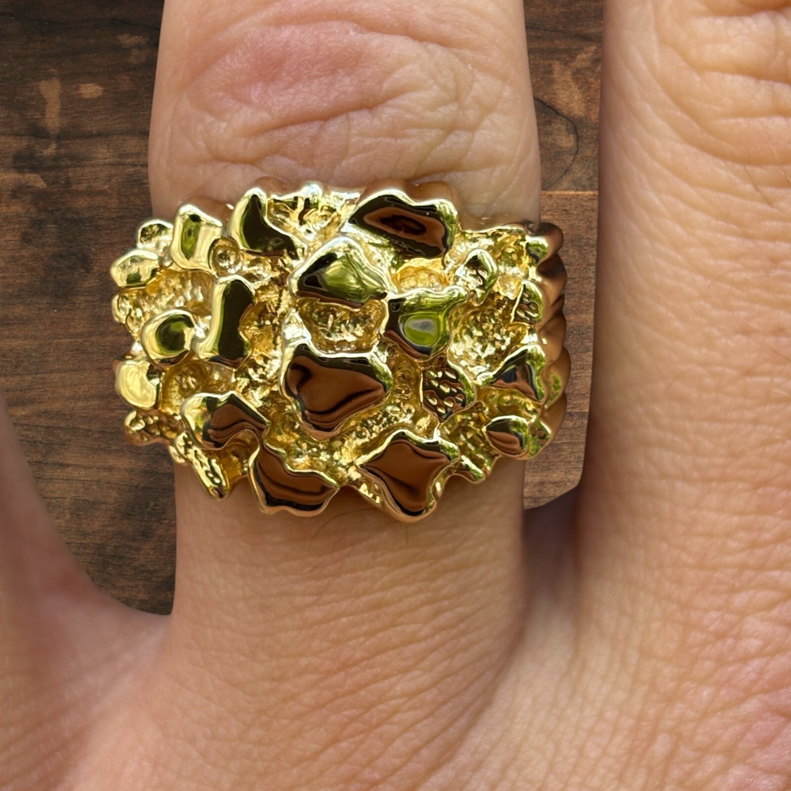 Nugget Ring – Real 925 Sterling Silver or 14k Yellow Vermeil or 14k Rose Vermeil