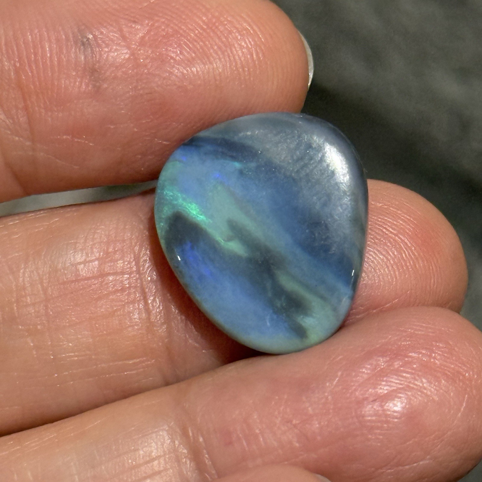 9.05ct 18.8×16.7×3.9mm Solid Picture Australian Black Opal Cabochon Loose Gem