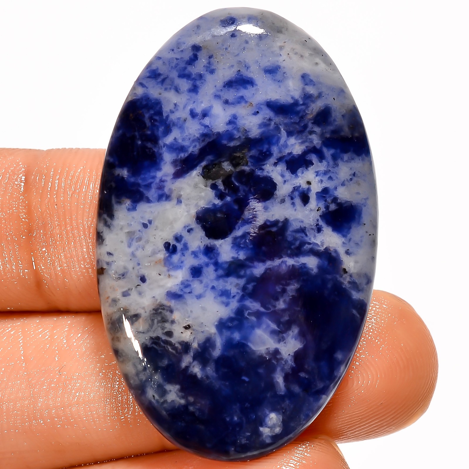 100% Natural Sodalite Oval Shape Cabochon Gemstone 47.5 Ct. 40X24X5 mm EE-53820