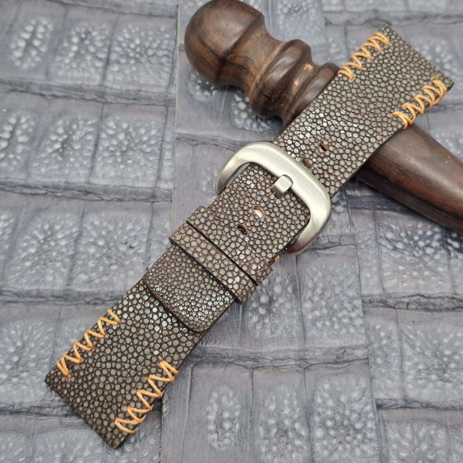28mm/24mm Stingray Leather Watch Band Bespoke Exotic Leather Minimalist Design