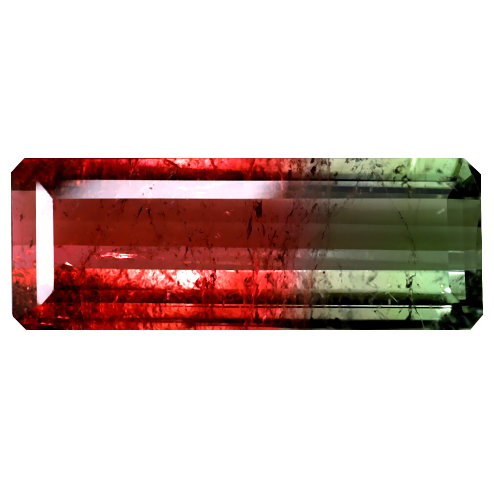 9.49 ct Octagon (24 x 9 mm) Unheated / Untreated Watermelon Tourmaline