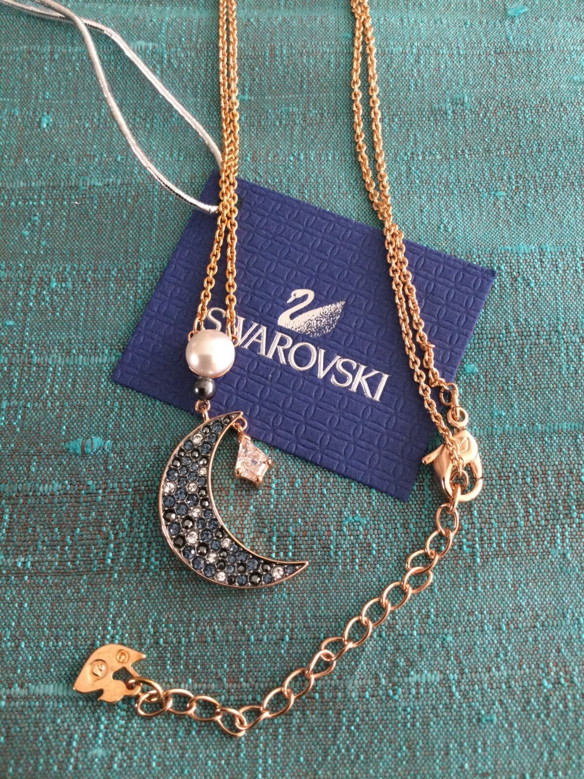 Genuine Signed Swarovski SUBLIMA Moon Pendant, Boxed with Tag