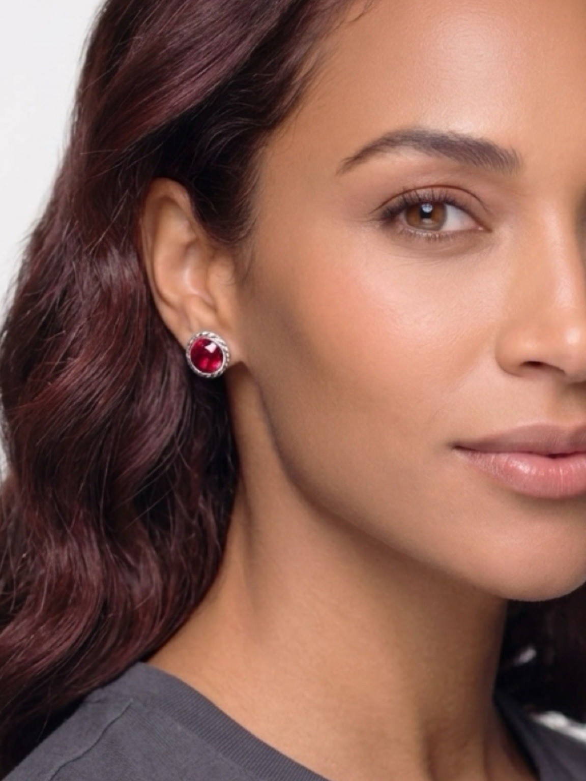 Brighton Stud Earrings IRIS Red Boho Style JA173E