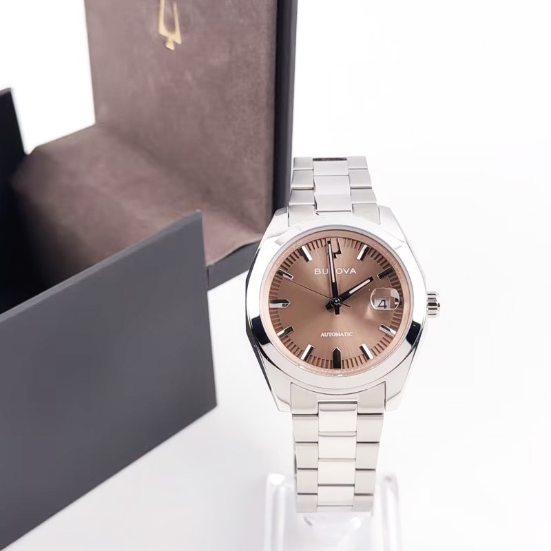 Bulova Surveyor 96B470 Automatic Men’s Brown Dial Watch Stainless Steel 39MM