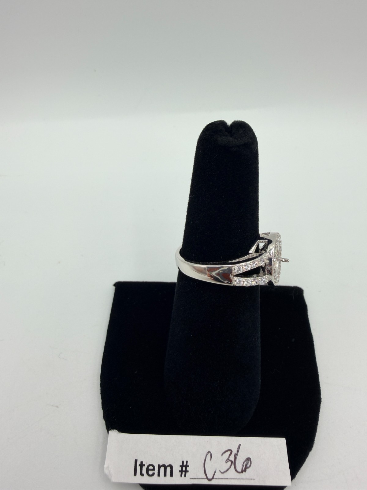 925 Sterling Silver DIY Blank Semi Setting Ring Mount Jewelry Making C36