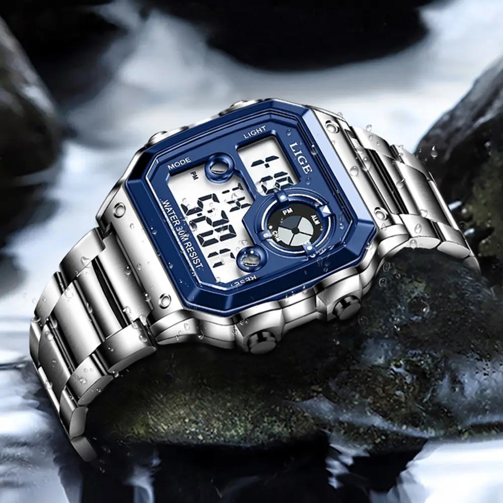 LIGE 2023 NEW Luxury Brand Men Watch Military Digital Watches Sport Wristwatch M