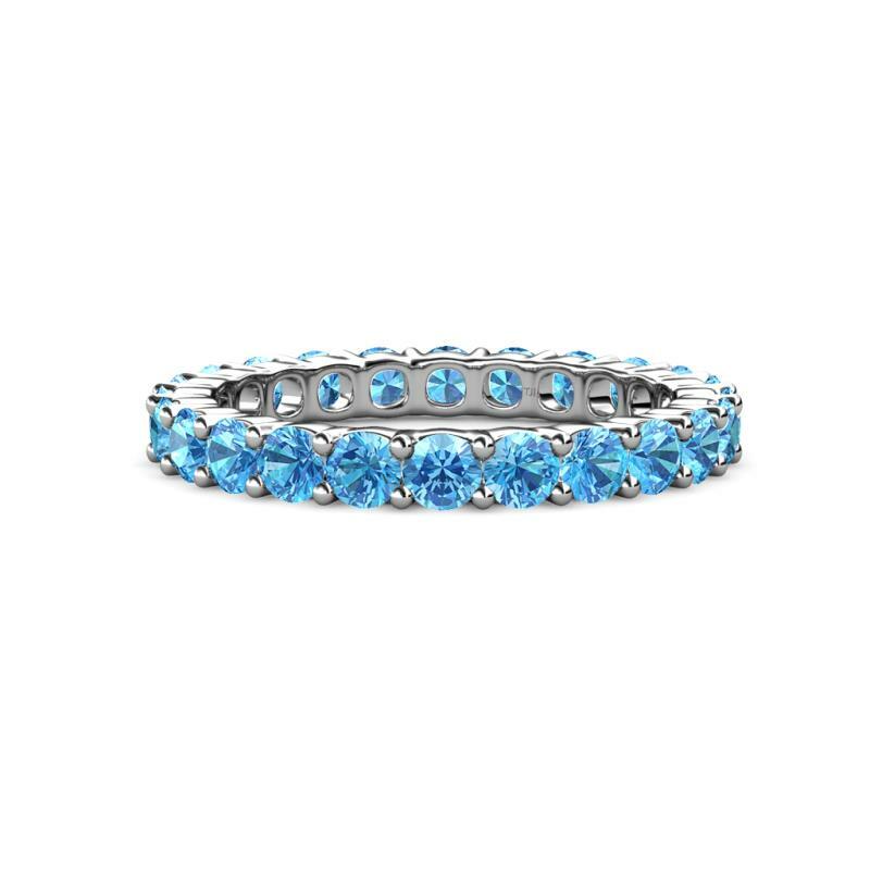 TriJewels Blue Topaz Common Prong Women Eternity Ring 14K Gold JP:173460