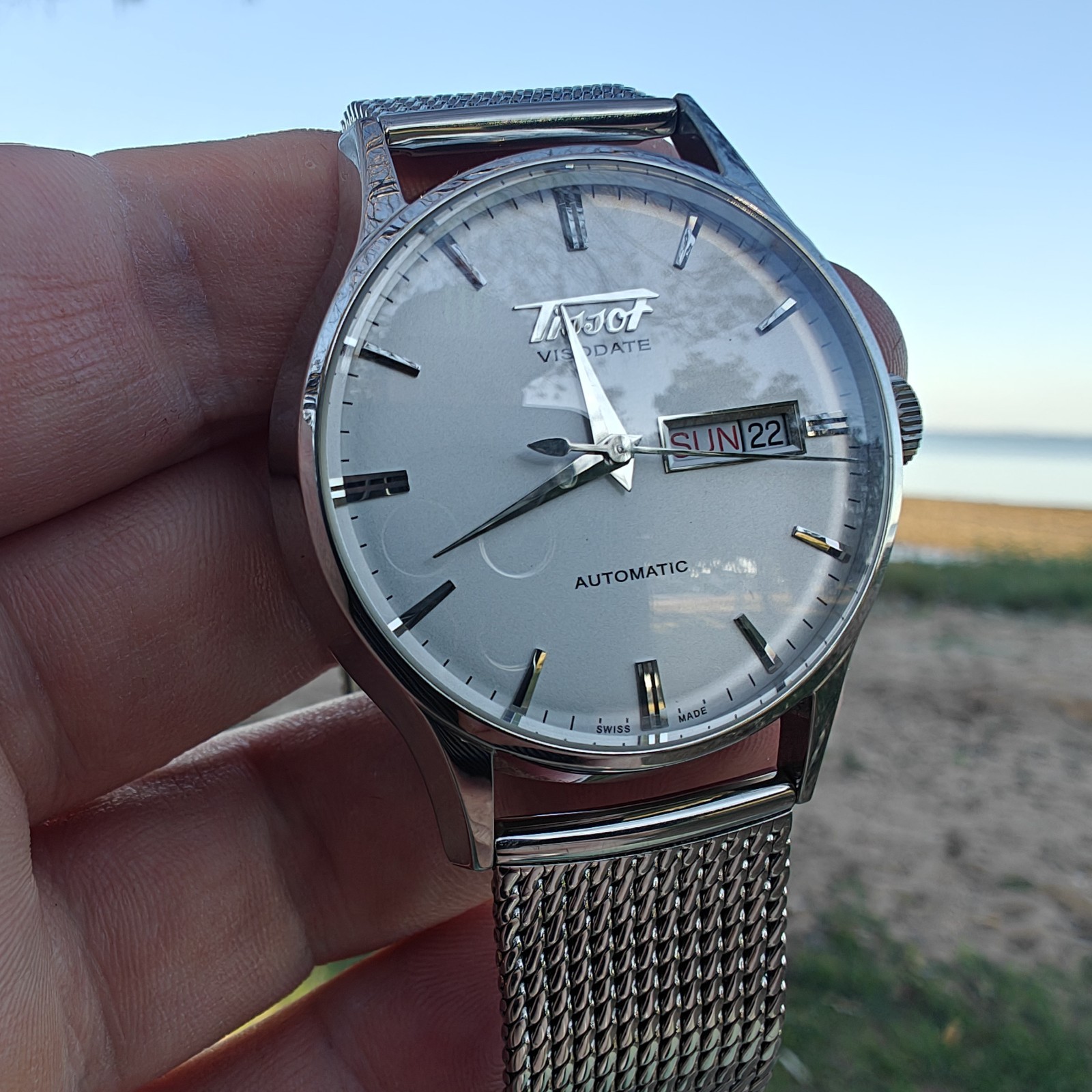 Tissot Visodate Heritage Automatic – White Dial – Skeleton Back – With Box