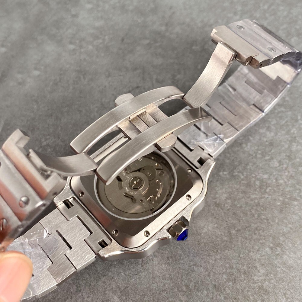 Simple Retro White Roman Sapphire Crystal Square Men Dress NH35 Automatic Watch