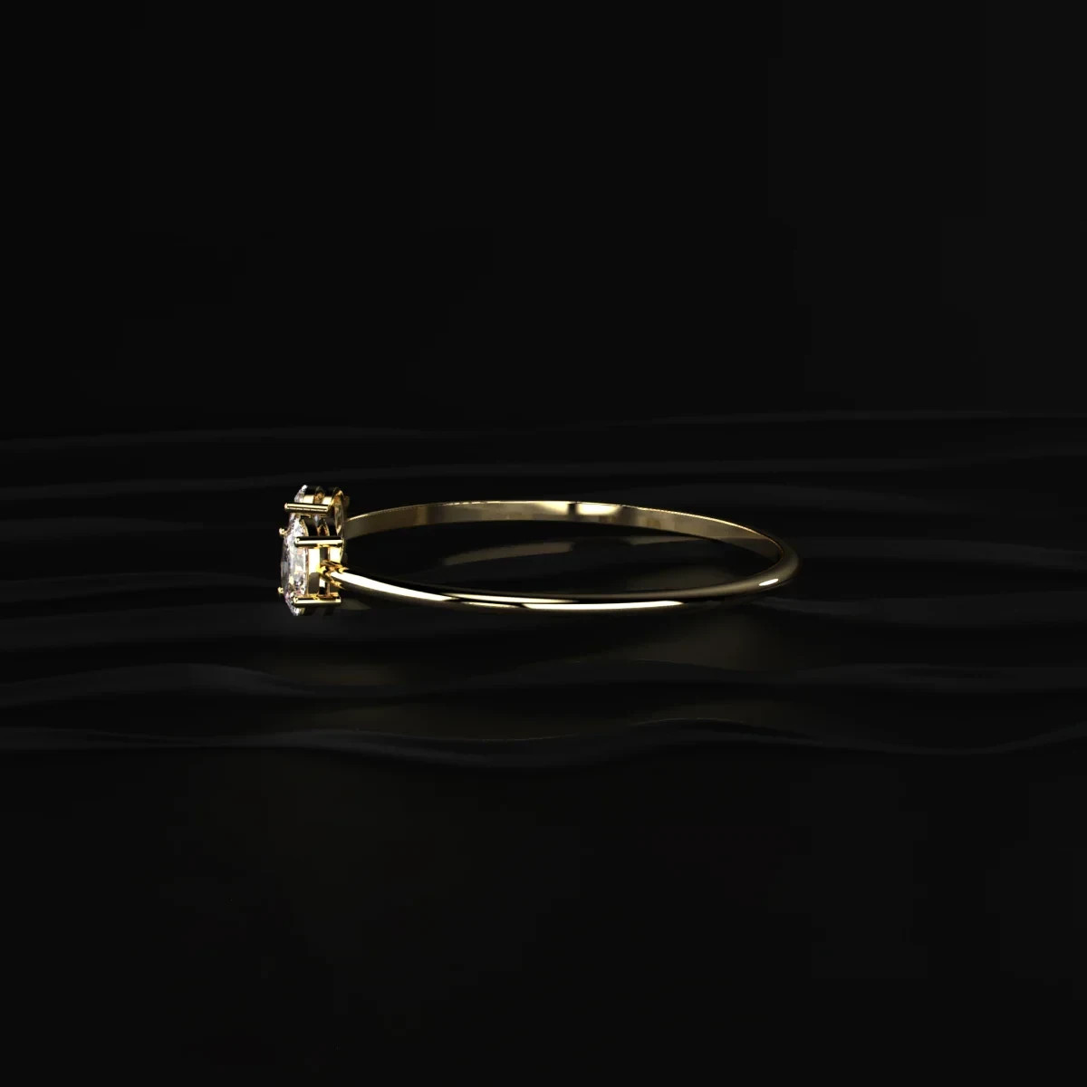 2Cttw Oval Moissanite Toi Et Moi Open Bangle