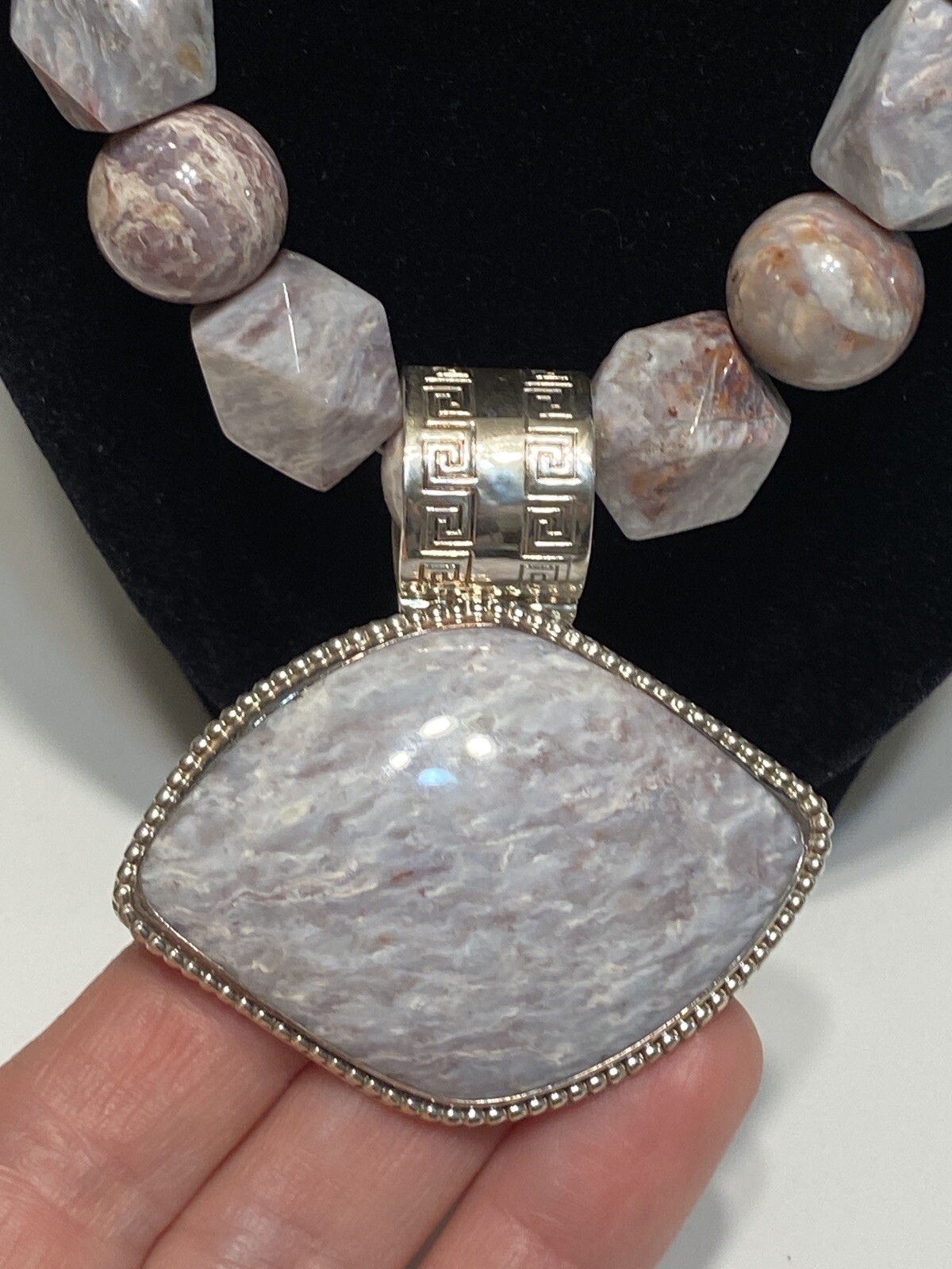 Signed Jay King DTR 925 Sterling Silver Beaded Necklace And Pendant