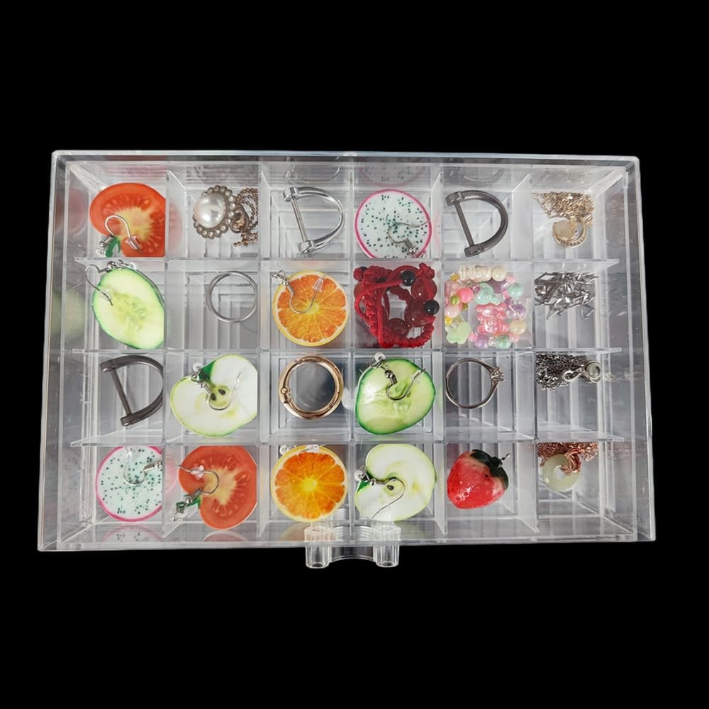 Clear Acrylic Jewelry Organizer Box with 5 8.5 x 5.5 x inches,