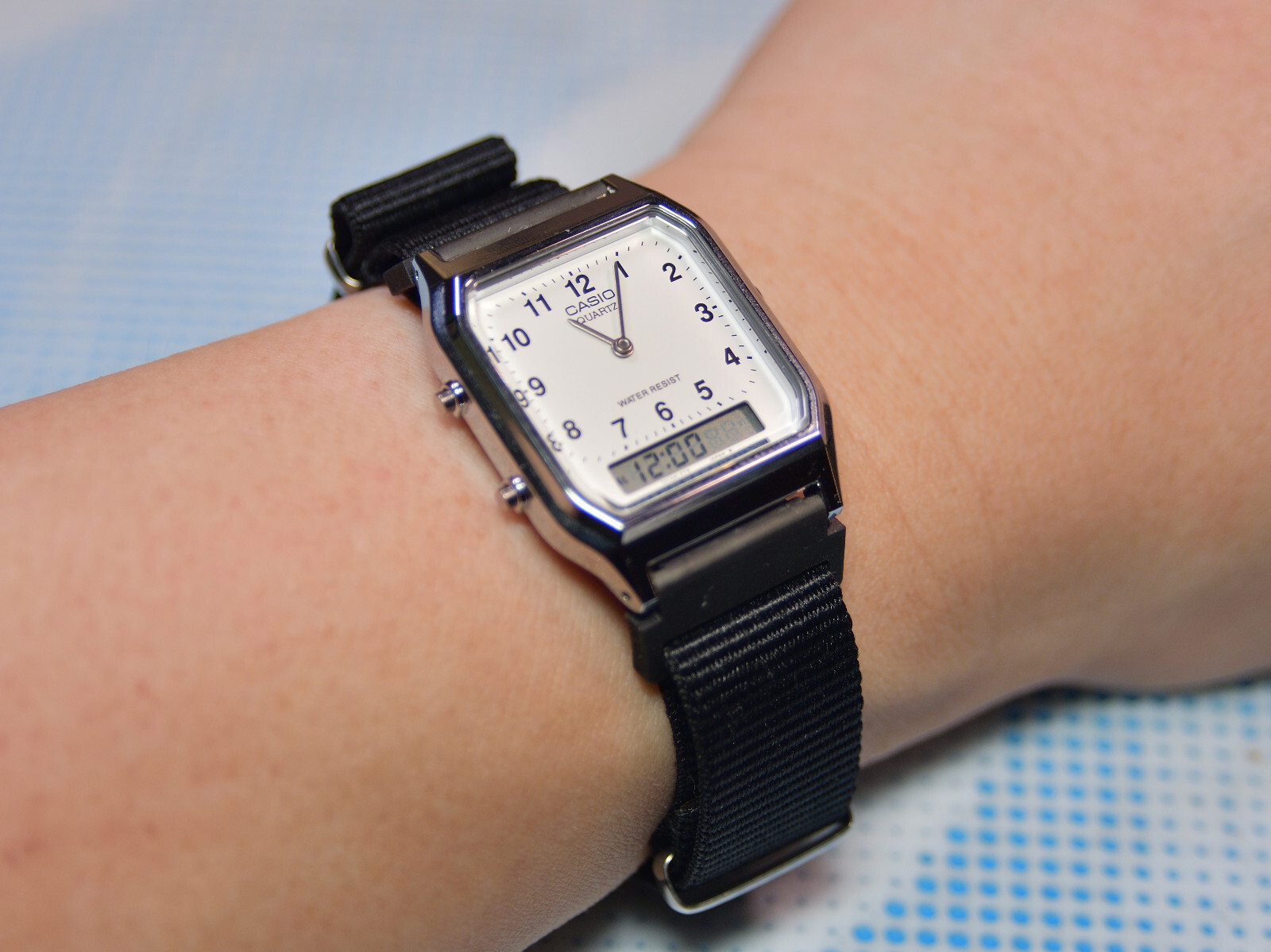 Resin watch strap & watch band adapter for CASIO A168 & AQ230 Slim profile