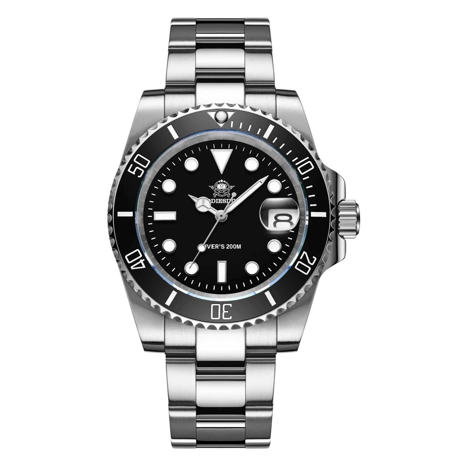 Stainless Steel Men’s Quartz Watch Waterproof Casual Wristwatch