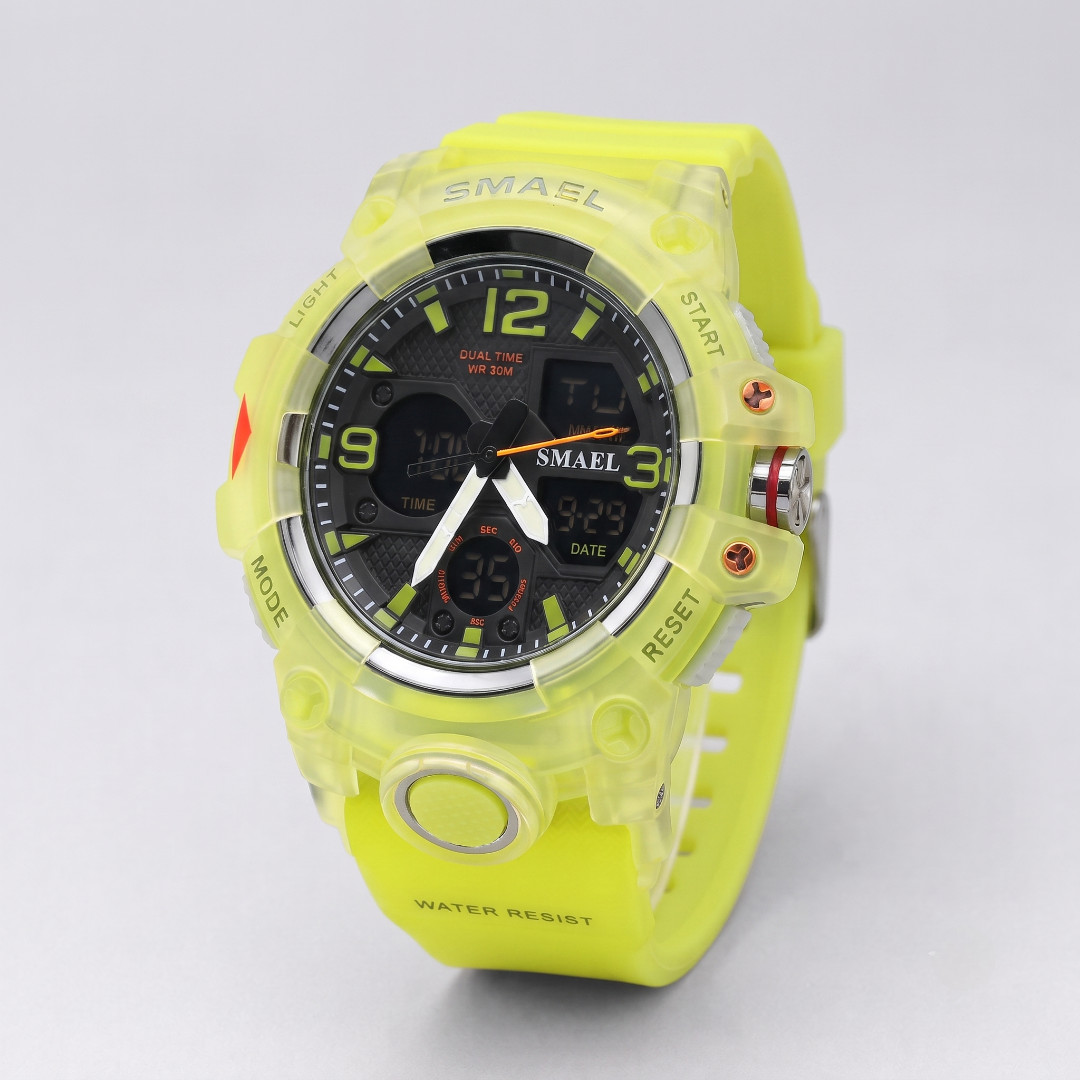 SMAEL Men’s Digital Analog Sport Watch 50M Waterproof LED Military Quartz Black