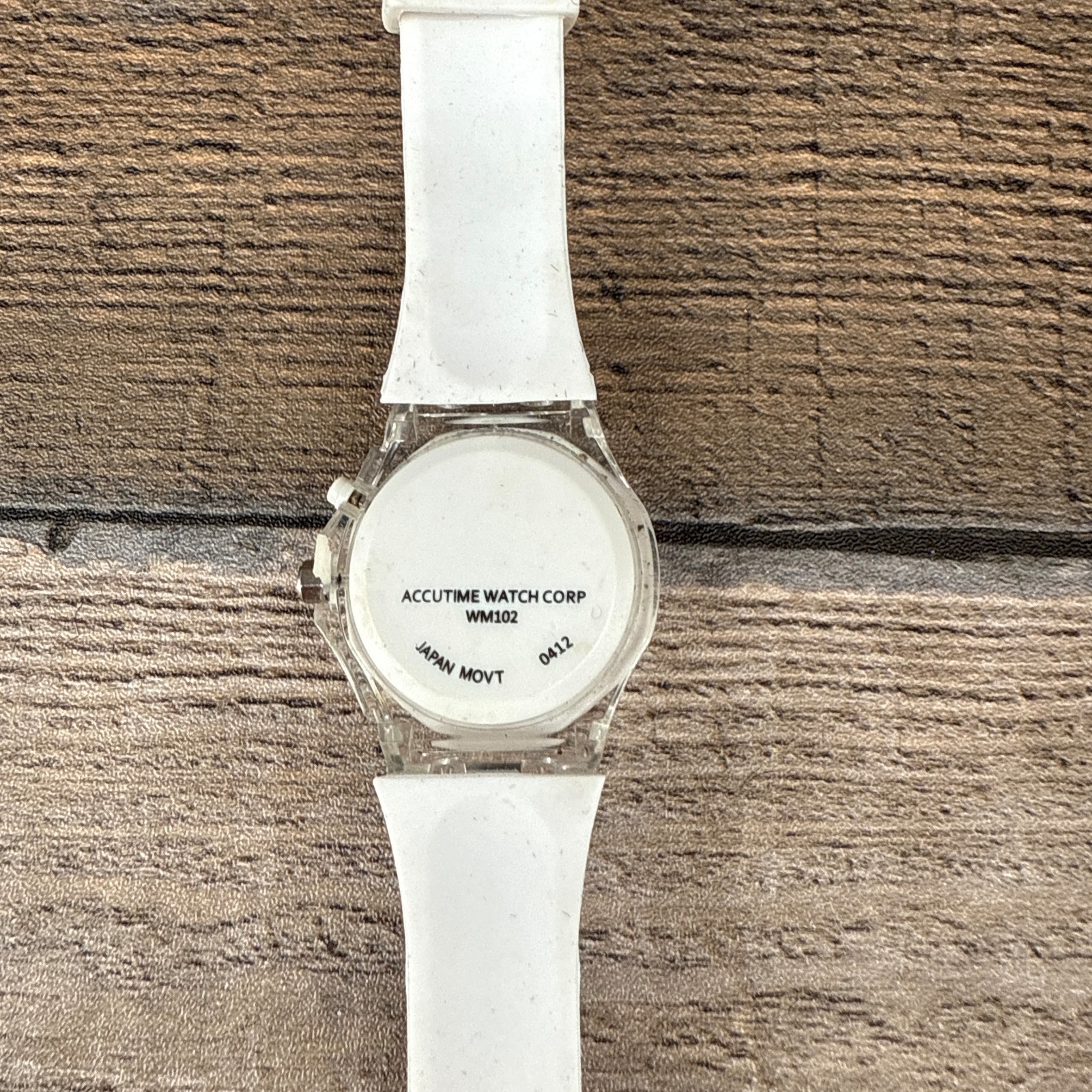 Accutime Watch Corp White Tone Fashion Wristwatch Needs Repair