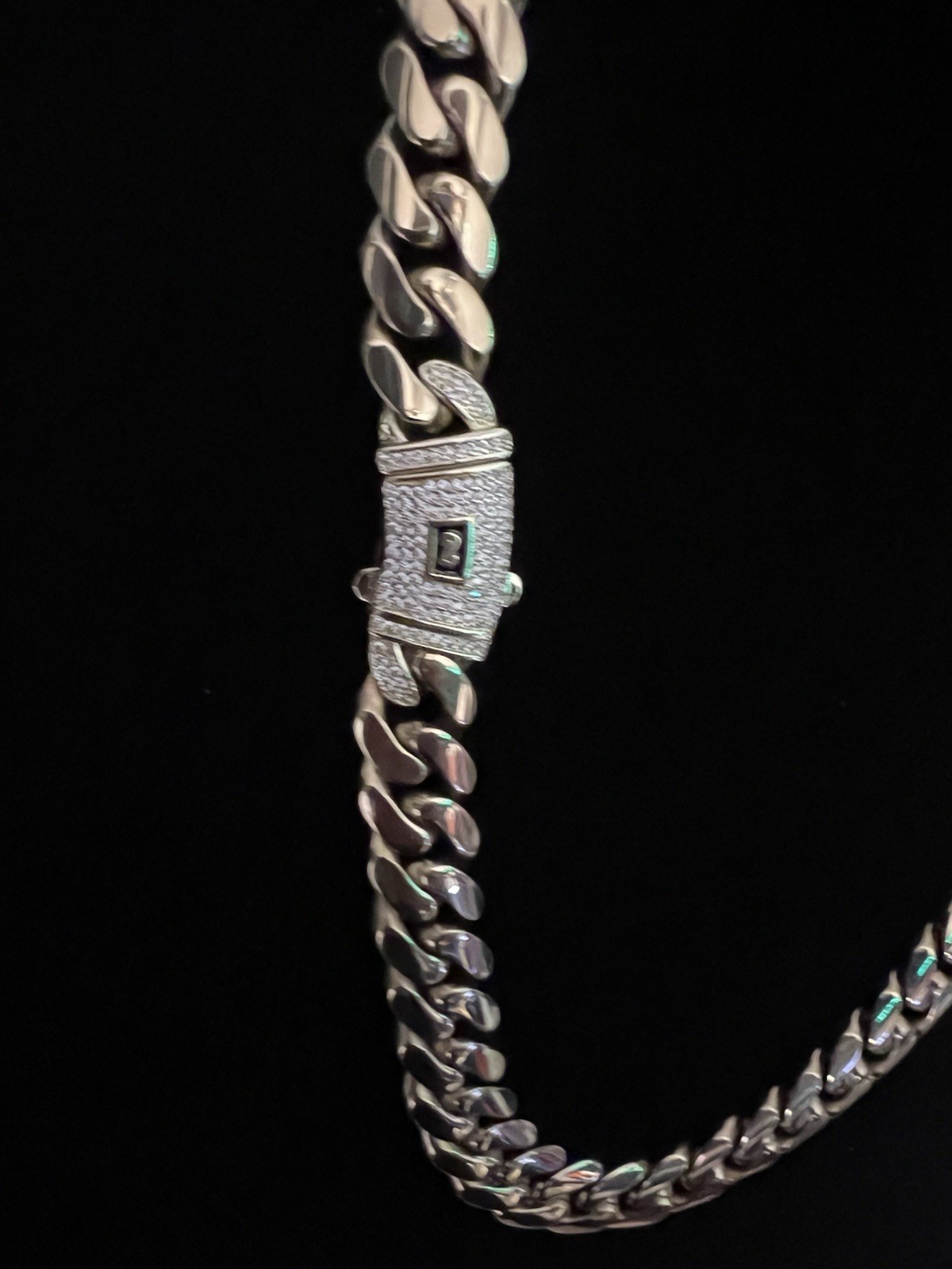 22” 14k gold plated iced out lock 5acz necklace