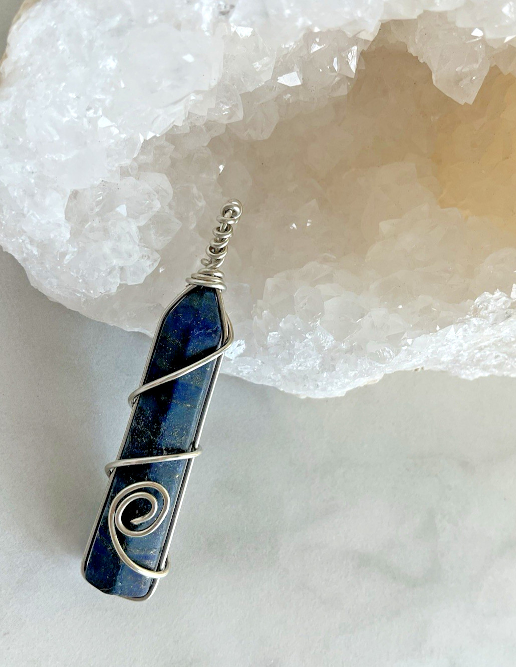 Wire Wrapped Crystal Pendant