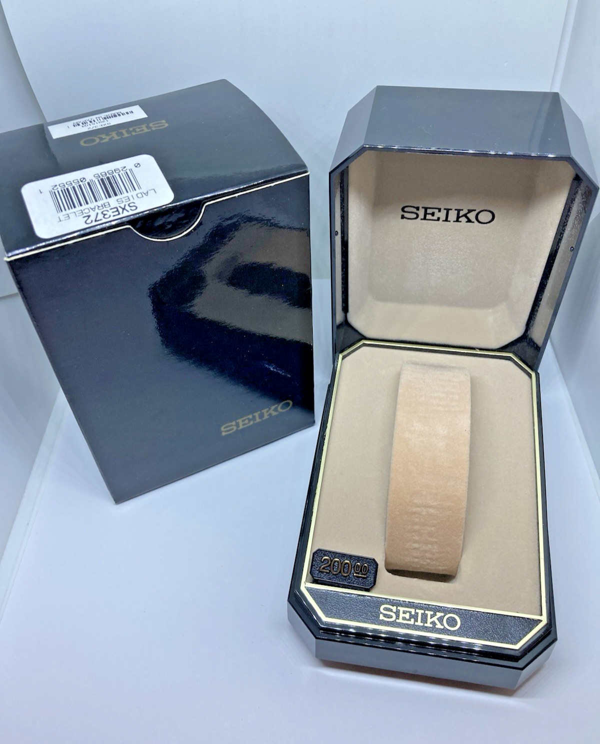 Seiko Empty Presentation Display Box Black Beige for SKE372 Ladies Bracelet