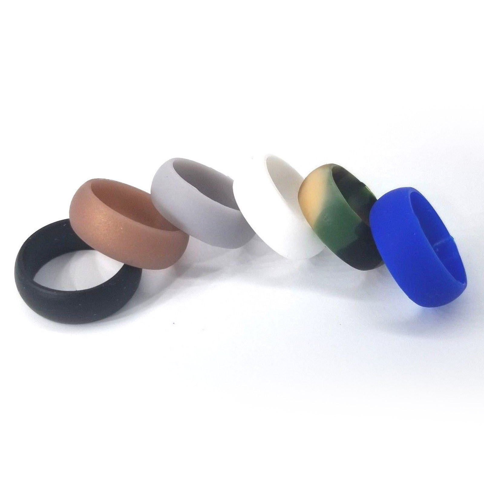 7PCS Silicone Rings Wedding Bands for Men Women – 8.7 mm Wide – 2mm Thick