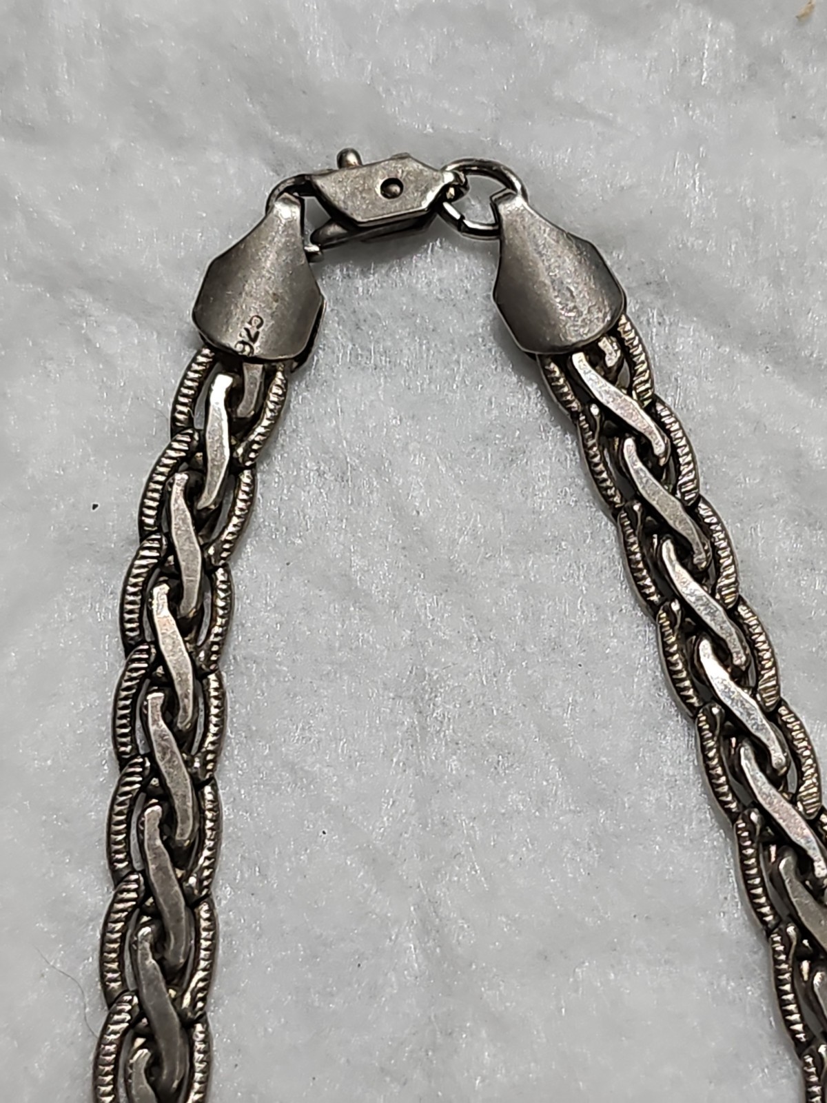 Vintage Italy 925 Sterling Silver Braided Wheat Chain Necklace Heavy 33.9g 20″
