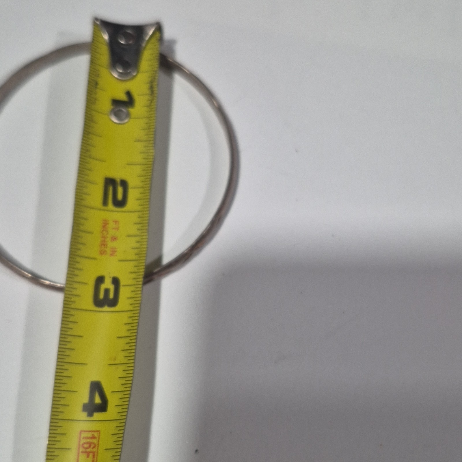 925 Sterling Silver Round Bangle Bracelet, Signed, Silver Tone, No Stone 27g