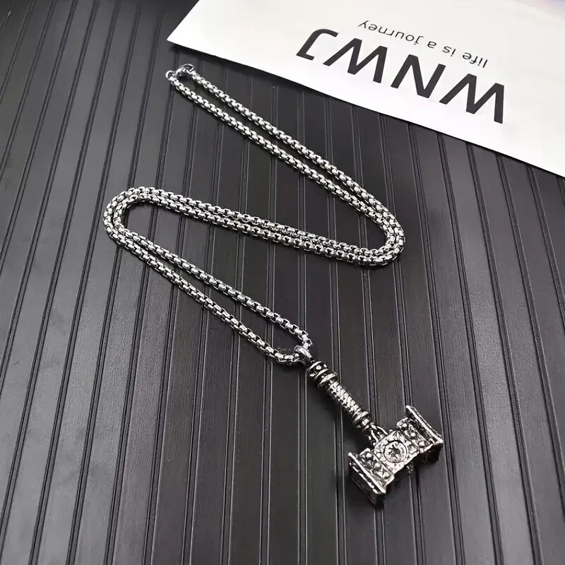 Titanium Steel Hammer Necklace, Retro Domineering Fashion For Men