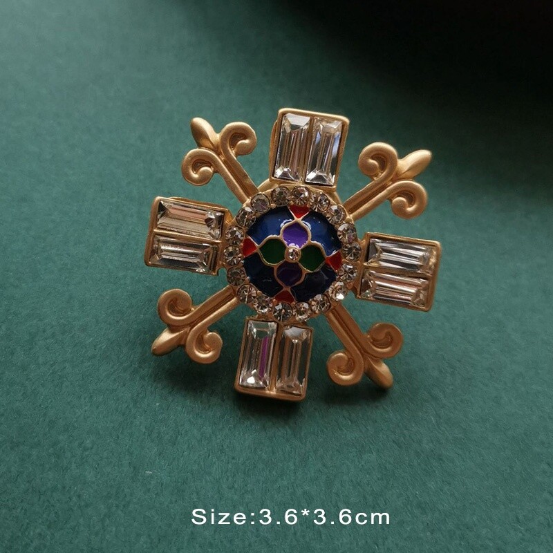 Vintage Enamel Brooch Pin Badge Pearl Color Glaze Corsage Accessories Brooches