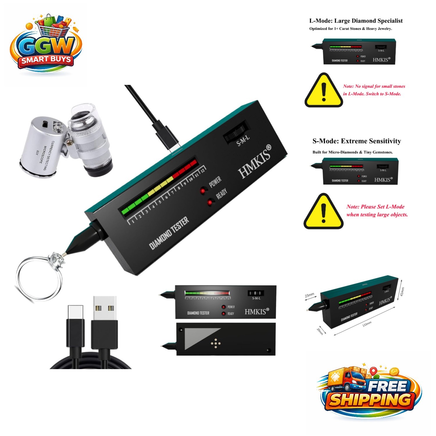 Diamond Selector Tester with 60X Magnification – Quick & Accurate Gem Evaluator