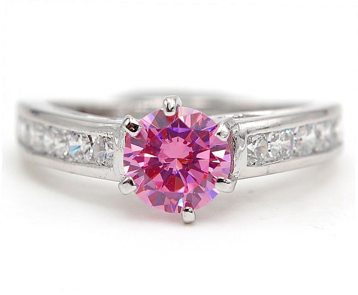 3CT Heat Treated Pink Topaz 925 Sterling Silver Ring Jewelry Sz 7 MB1-8