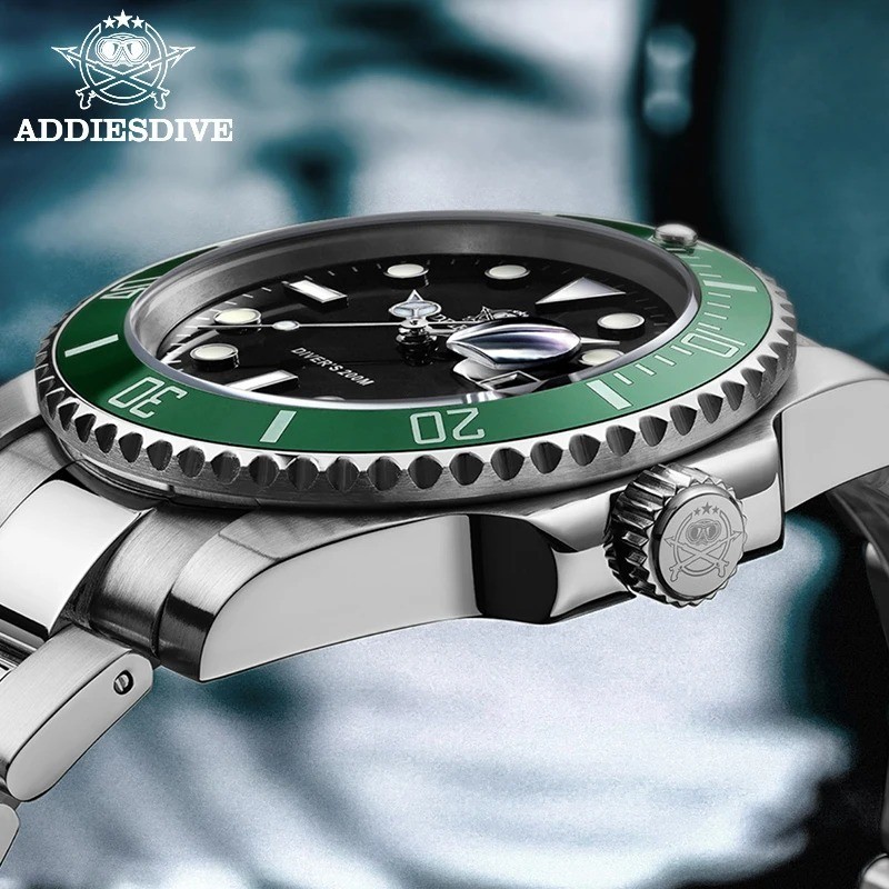 ADDIESDIVE Men’s Stainless Steel Quartz Watch Waterproof Sports Wristwatch