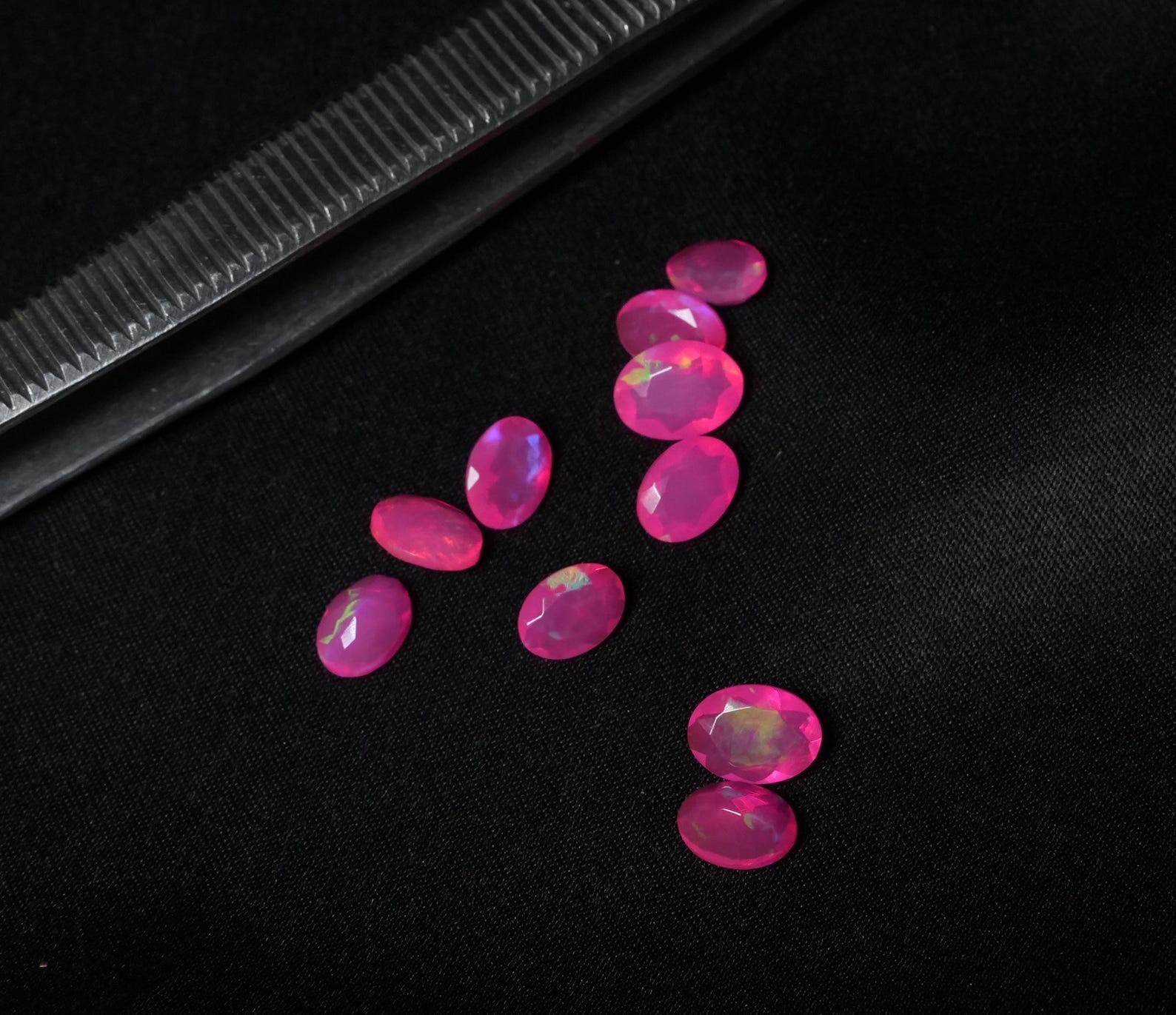Natural Pink Ethopian Opal Oval Faceted Cut 3x5mm To 8x10mm Loose Gemstone